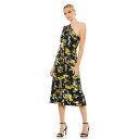 マックダガル レディース ワンピース トップス Women's Floral Print Draped One Shoulder Midi Dress Black multi