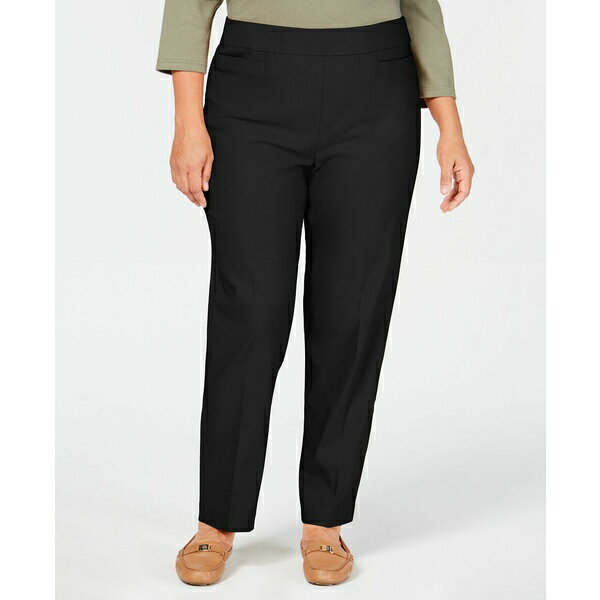 アルフレッドダナー レディース カジュアルパンツ ボトムス Plus Size Classic Allure Tummy Control Pull-On Average Length Pants Black