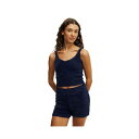 コットンオン レディース カットソー トップス Women's Fluffy Knitted Cami Navy vision/fluffy