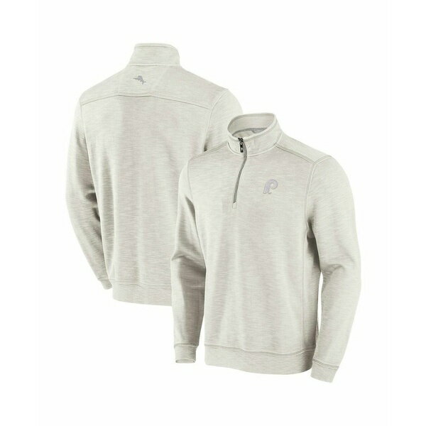 トッミーバハマ メンズ パーカー・スウェットシャツ アウター Men's Cream Philadelphia Phillies Sport Tobago Bay Tri-Blend Half-Zip Sweatshirt Cream