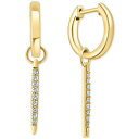 エフィー コレクション レディース ピアス&イヤリング アクセサリー EFFY Diamond Spike Dangle Huggie Hoop Earrings (1/6 ct. t.w.) in Gold-Plated Sterling Silver Gold-Plated Sterling Silver(4)