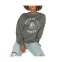 ゲームデイ レディース カットソー トップス Women's Charcoal Oregon Ducks Drop Shoulder Fleece Drop Pullover Sweatshirt Charcoal