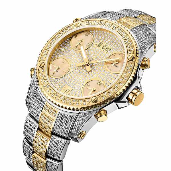 ジェイビーダブリュー メンズ 腕時計 アクセサリー Men's Jet Setter Diamond (2 ct.t.w.) Stainless Steel Watch Silver