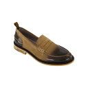 カールラガーフェルド メンズ スリッポン・ローファー シューズ Men's White Label Suede Penny Loafers Cognac(4)