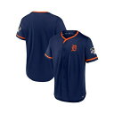 ファナティクス メンズ シャツ トップス Men's Navy Detroit Tigers Iconic Button-Up Top Navy