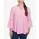 ルビーロード レディース カットソー トップス Petite Swiss Dot Solid Flounce Sleeve Top Cyclamen(4)