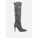 ロンンドンラグ レディース ブーツ シューズ Cornik Multi Color Stones Denim Boots Black