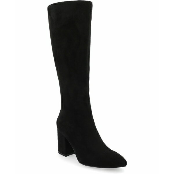 ジャーニーコレクション レディース ブーツ シューズ Women's Ameylia Block Heel Knee High Dress Boots Black