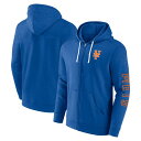 ファナティクス メンズ パーカー・スウェットシャツ アウター New York Mets Fanatics Branded Offensive Line Up Lightweight FullZip Hoodie -