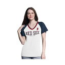 カールバンクス レディース カットソー トップス Women's White/Navy Boston Red Sox Ball Park Raglan V-Neck T-Shirt White, Navy