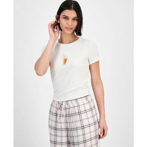 ヒッピー ローズ レディース カットソー トップス Juniors' Graphic T-Shirt Whisper White Iced Coffee