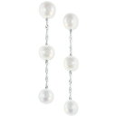 楽天astyエフィー コレクション レディース ピアス＆イヤリング アクセサリー EFFY® Cultured Freshwater Pearl Triple Drop Earrings in 14k Yellow, White or Rose Gold （5mm） White Gold