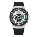 PlXR[ Y rv ANZT[ Men's Dress Sport Black Silicone Watch 43mm Black