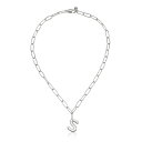 GeBJ fB[X lbNXE`[J[Ey_ggbv ANZT[ Paperclip Chain Initial Necklace Rhodium-S