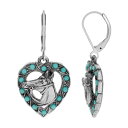 2028 レディース ピアス＆イヤリング アクセサリー Women 039 s Silver-tone Turq Horse Head Heart Earrings Turquoise