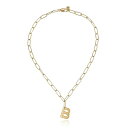 GeBJ fB[X lbNXE`[J[Ey_ggbv ANZT[ Paperclip Chain Initial Necklace Gold-B