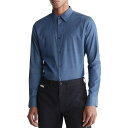 カルバン・クライン カルバンクライン メンズ シャツ トップス Men's Slim Fit Refined Chambray Long Sleeve Button-Front Shirt Dark Wash