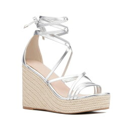 ファッションフィギュアー レディース サンダル シューズ Women's Gracelynn Platform Espadrille Wedge Sandal - Wide Width Silver