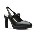 クラークス クラークス レディース パンプス シューズ Women's Ambyr 2 Grace Slingback Platform Pumps Black Leat