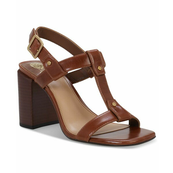 ヴィンスカムート レディース サンダル シューズ Clarissa Block Heel City Sandals Whiskey Leather