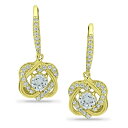 Wj xj[j fB[X sAXCO ANZT[ Cubic Zirconia Cluster Drop Earrings in 18k Gold-Plated Sterling Silver, Created for Macy's Gold Over Silver