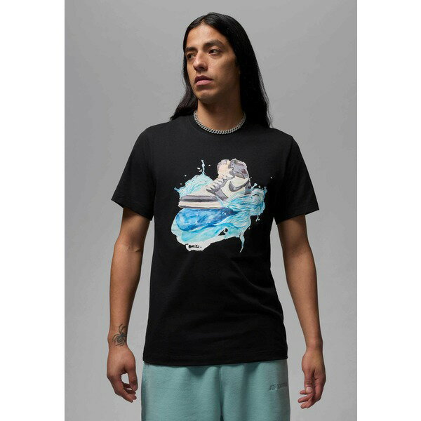 ジョーダン メンズ Tシャツ トップス CREW - Print T-shirt - black white