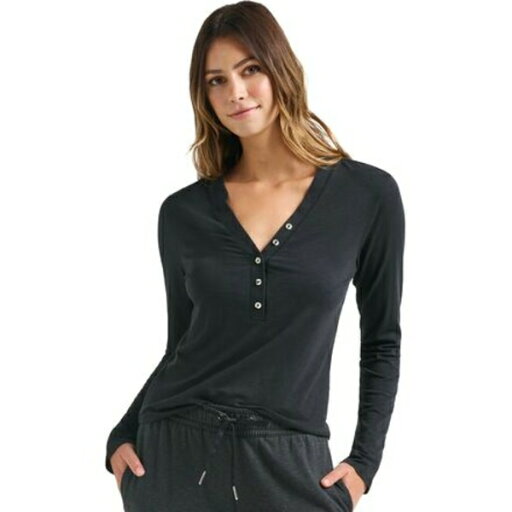 トラビスマヒュー レディース カットソー トップス Cloud Henley Long-Sleeve Shirt - Women's Black トラビスマヒュー レディース カットソー トップス Cloud Henley Long-Sleeve Shirt - Women's Black