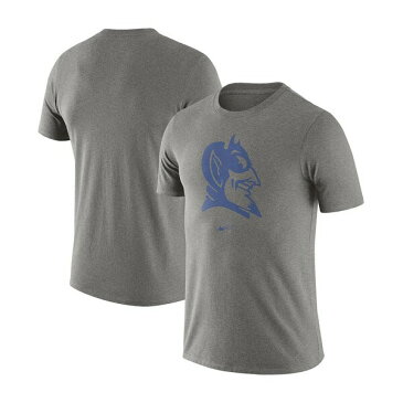 ナイキ メンズ Tシャツ トップス Men's Heather Gray Duke Blue Devils Old-School Logo Tri-Blend T-shirt Heather Gray