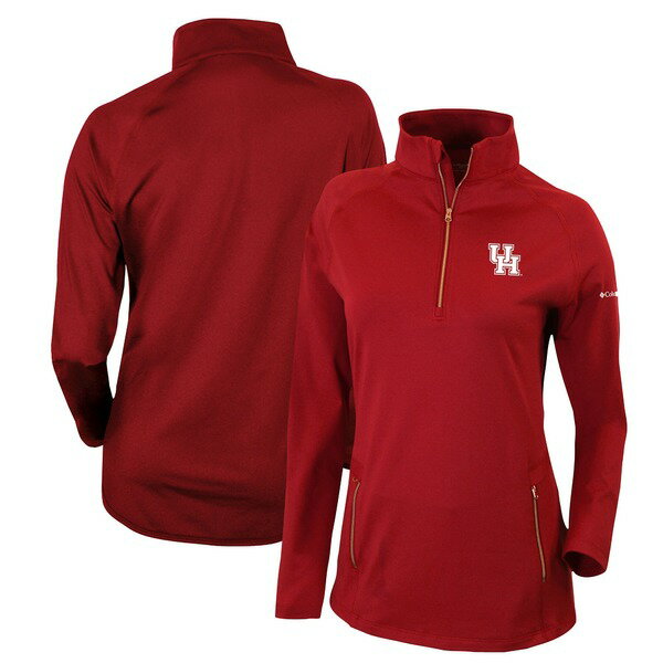 コロンビア レディース ジャケット＆ブルゾン アウター Houston Cougars Columbia Women's Outward Nine QuarterZip Pullover Top Red