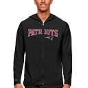 アンティグア メンズ パーカー・スウェットシャツ アウター New England Patriots Antigua Legacy FullZip Hoodie Black