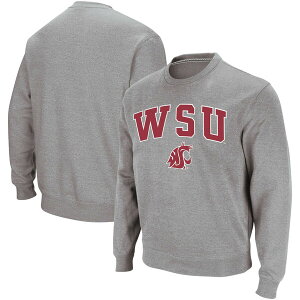 コロシアム メンズ パーカー・スウェットシャツ アウター Washington State Cougars Colosseum Arch & Logo Crew Neck Sweatshirt Heather Gray