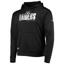 ニューエラ メンズ パーカー・スウェットシャツ アウター Las Vegas Raiders New Era Combine Authentic Hard Hash Pullover Hoodie Black