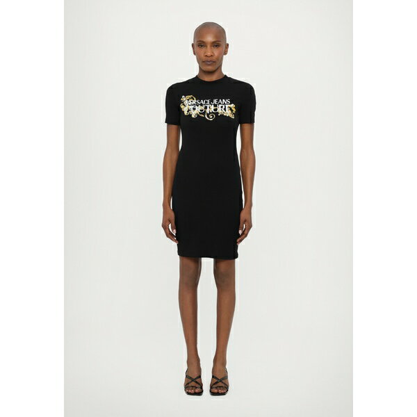 ベルサーチ レディース ワンピース トップス Jersey dress - black/gold