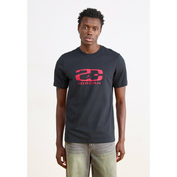 ジョーダン メンズ Tシャツ トップス CREW - Print T-shirt - black/varsity red