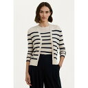 ラルフローレン レディース ニット&セーター アウター STRIPED COTTON BLEND CARDIGAN - Cardigan - mascarpon...