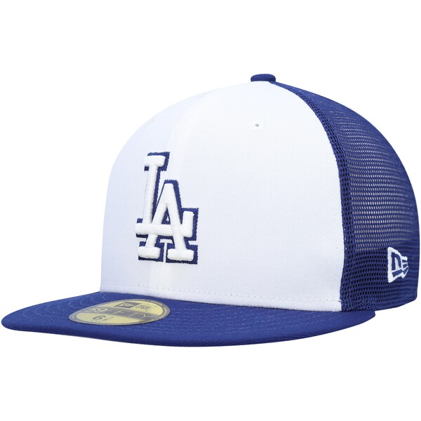 ニューエラ メンズ 帽子 アクセサリー Los Angeles Dodgers New Era 2023 OnField Batting Practice 59FIFTY Fitted Hat White/Royal