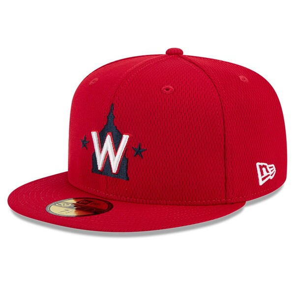 ニューエラ メンズ 帽子 アクセサリー Washington Nationals New Era 2025 MLB Clubhouse 59FIFTY Fitted Hat Red