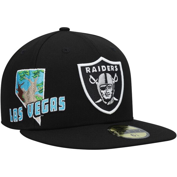 ニューエラ メンズ 帽子 アクセサリー Las Vegas Raiders New Era Stateview 59FIFTY Fitted Hat Black