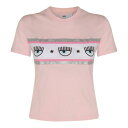 シアラフェラーニ レディース Tシャツ トップス Eyelike Printed Crewneck T-shirt Pink