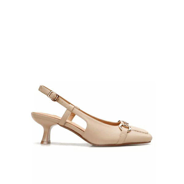 【送料無料】 トゥエンティエイト レディース ヒール シューズ 6CM Horsebit Buckle Synthetic Leather Slingback Heel TE622-5 Khaki
