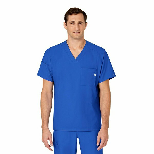 ウィンク メンズ シャツ トップス Men's W123 V-Neck Scrub Top Royal