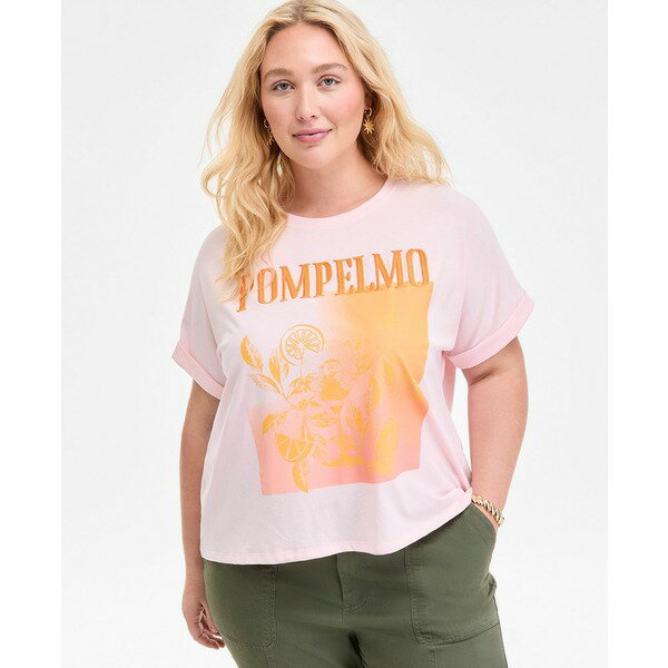 オン サーティフォース レディース カットソー トップス Trendy Plus Size Pompelmo Graphic T-Shirt, ..