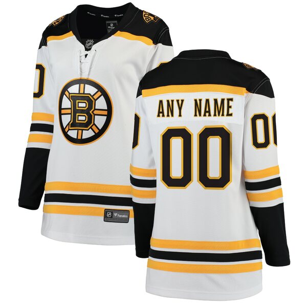 t@ieBNX fB[X jtH[ gbvX Boston Bruins Fanatics Branded Women's Away Breakaway Custom Jersey White