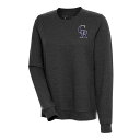 アンティグア レディース パーカー・スウェットシャツ アウター Colorado Rockies Antigua Women's Action Crewneck Pullover Sweatshirt Heather Black