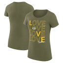 yz J[oNX fB[X TVc gbvX Green Bay Packers GIII 4Her by Carl Banks Women's Love Graphic Fitted TShirt Olive