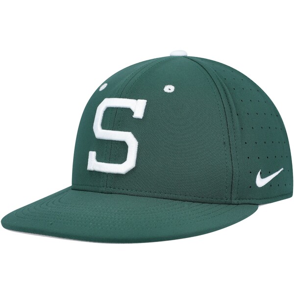 楽天astyナイキ メンズ 帽子 アクセサリー Michigan State Spartans Nike Aero True Baseball Performance Fitted Hat Green