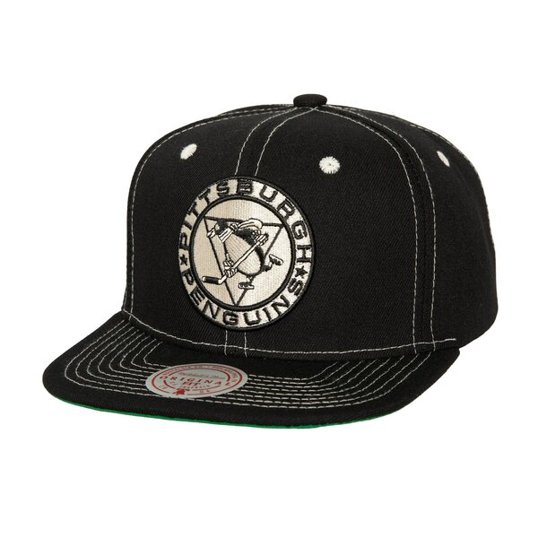 ミッチェル＆ネス ミッチェル&ネス メンズ 帽子 アクセサリー Pittsburgh Penguins Mitchell & Ness Energy Contrast Natural Snapback Hat Black