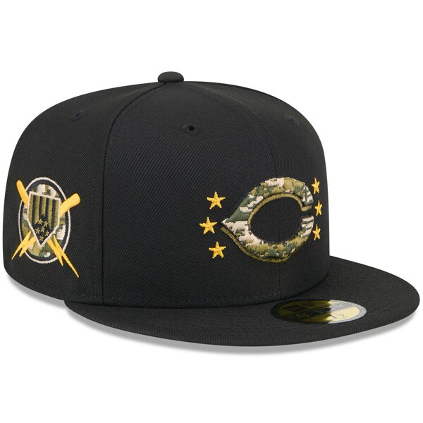 ニューエラ メンズ 帽子 アクセサリー Cincinnati Reds New Era 2024 Armed Forces Day OnField 59FIFTY Fitted Hat Black