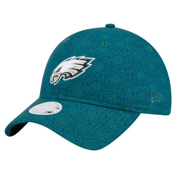 ニューエラ レディース 帽子 アクセサリー Philadelphia Eagles New Era Women 039 s Smiley 9TWENTY Adjustable Hat Midnight Green