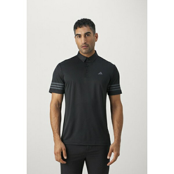 ǥ  T ȥåץ CORE 3 STRIPE - Polo shirt - black